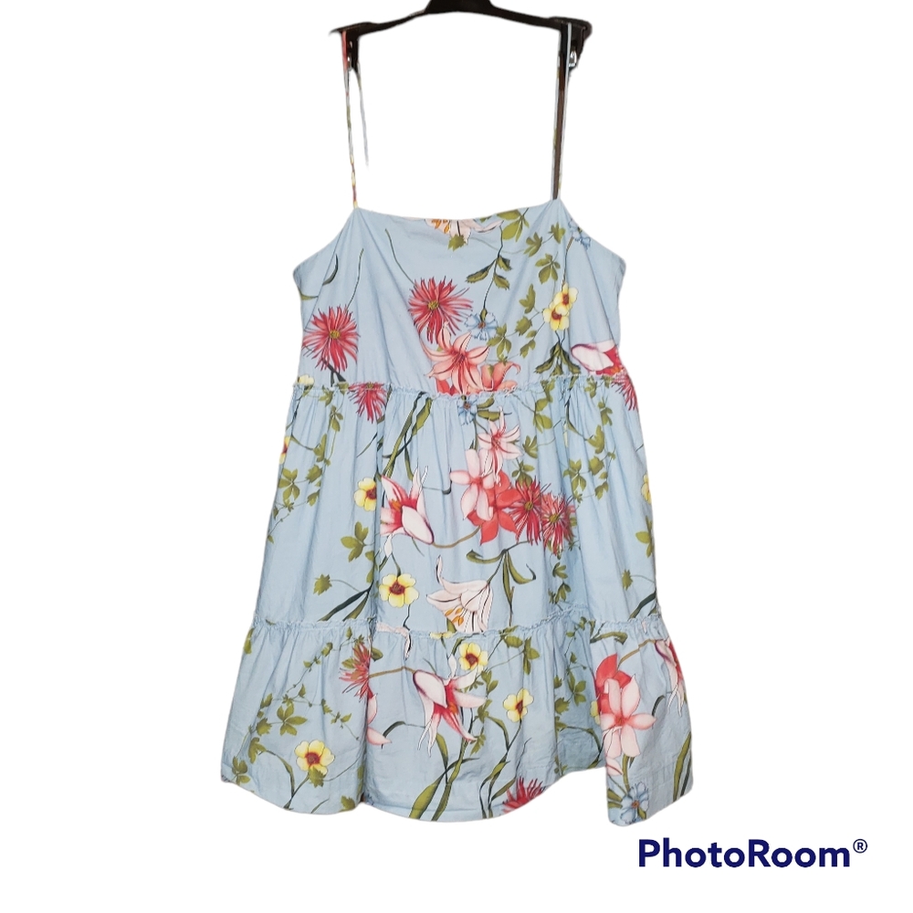 NICHOLAS water lily print spaghetti strap mini dress size 6 - Picture 1 of 10